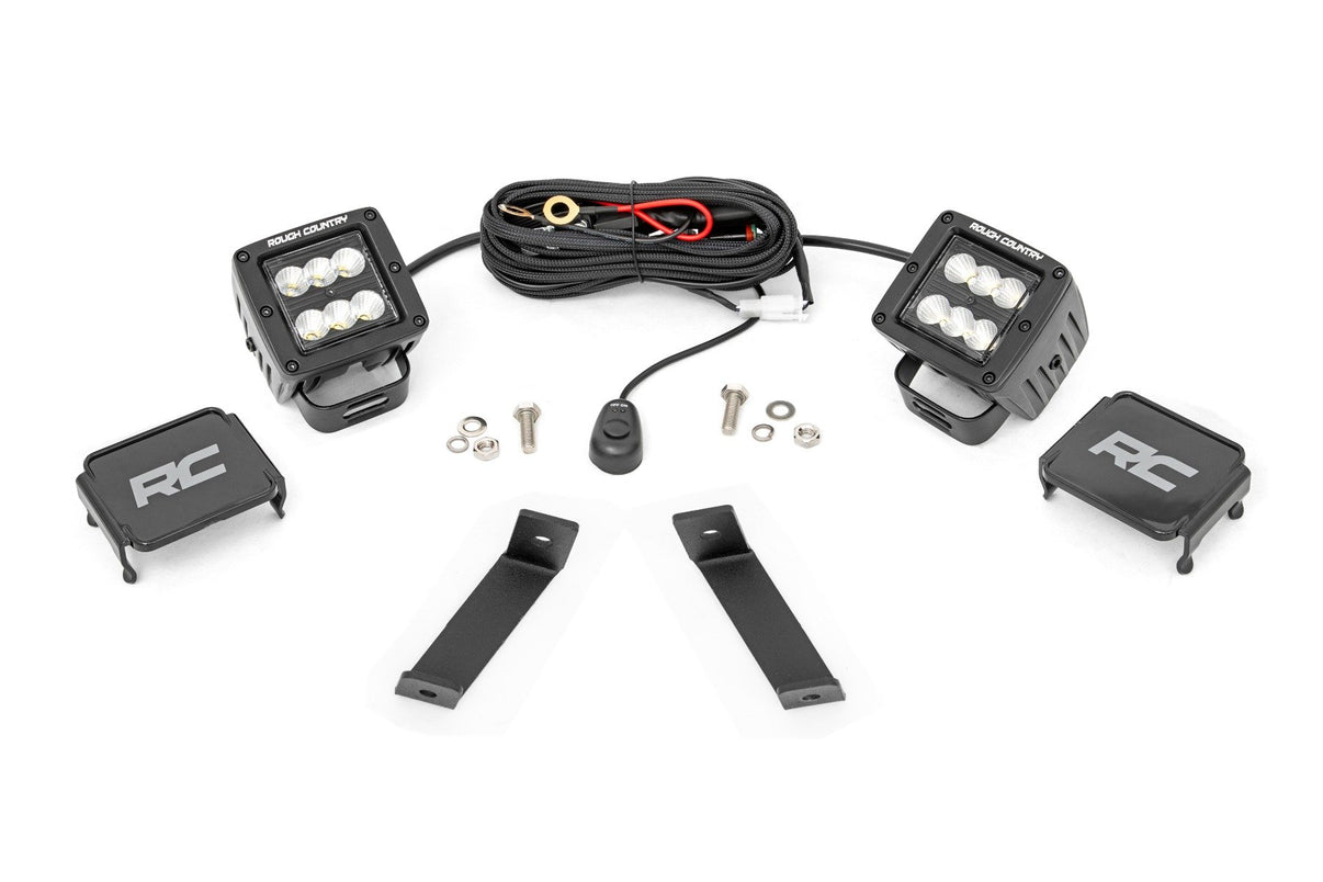 LED Light Kit | Ditch Mount | 2" Black Pair | Flood | Jeep Cherokee KL (14-21) | 70079