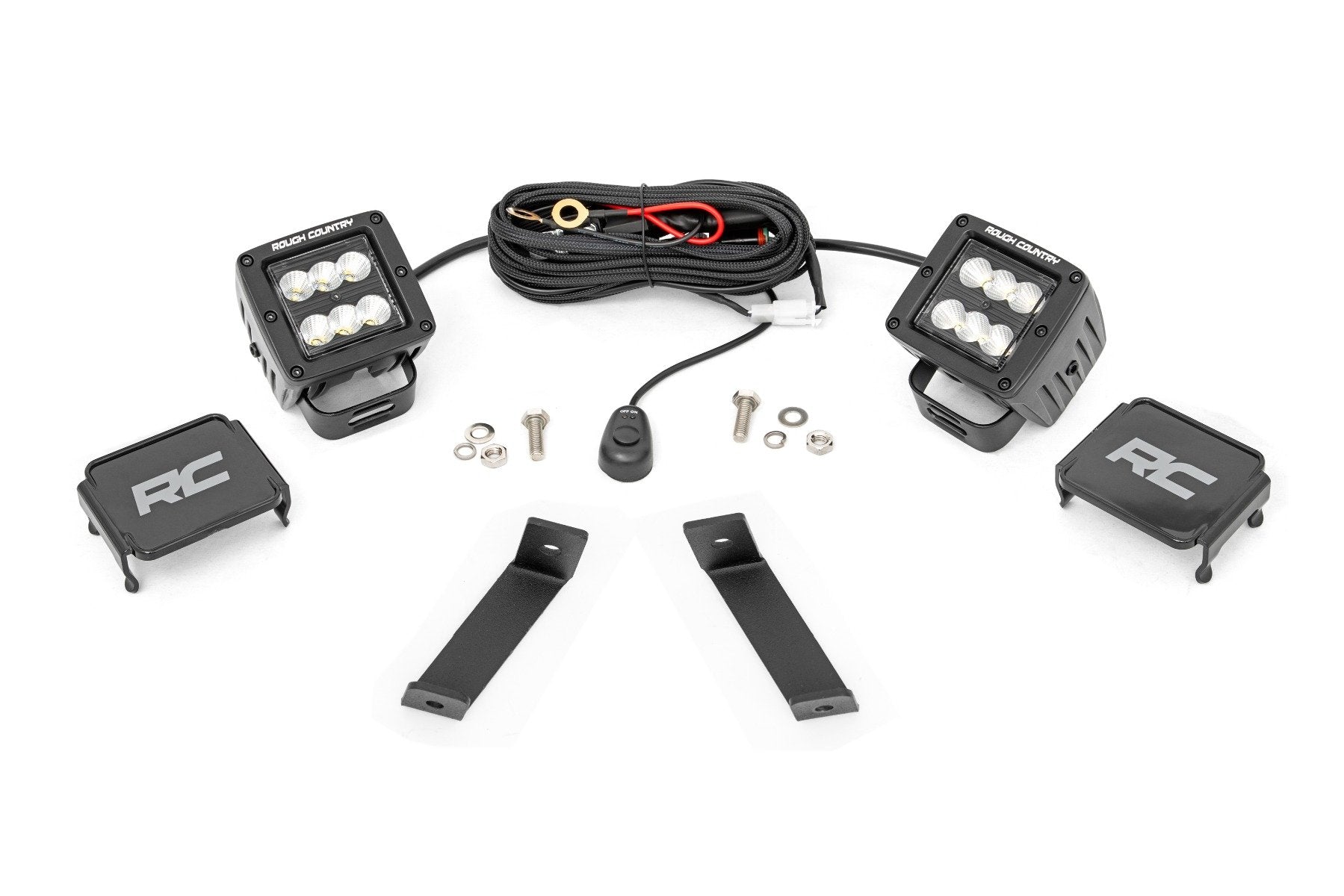 LED Light Kit | Ditch Mount | 2" Black Pair | Flood | Jeep Cherokee KL (14-21) | 70079