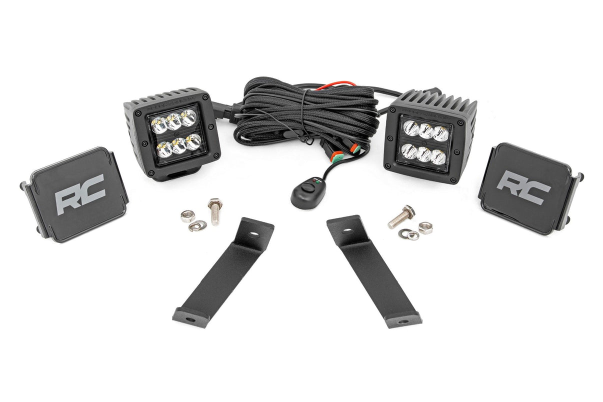 LED Light Kit | Ditch Mount | 2" Black Pair | Spot | Jeep Cherokee KL (14-21) | 70078