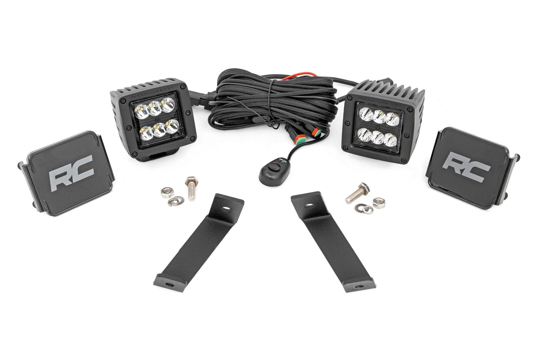 LED Light Kit | Ditch Mount | 2" Black Pair | Spot | Jeep Cherokee KL (14-21) | 70078