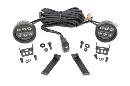 LED Light Kit | Ditch Mount | Black Series Round | 3.5 Inch | Amber DRL | Jeep Cherokee KL (14-21) | 70083