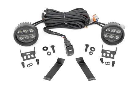 LED Light Kit | Ditch Mount | Black Series Round | 3.5 Inch | Amber DRL | Jeep Cherokee KL (14-21) | 70083