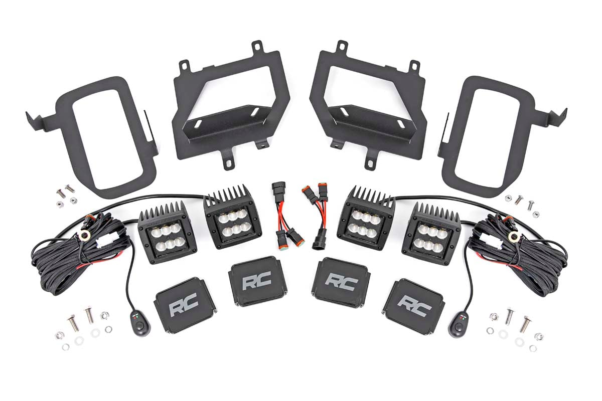 LED Light Kit | Fog Mount | Dual 2" Black Pairs | Flood | Ford F-150 (15-17) | 70833