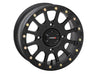 System 3 SB5 Beadlock Wheels Matte Black Mounted on Maxxis Roxxzilla Tires 4/156 Bolt Pattern – UTV Kit | PlanetSXS