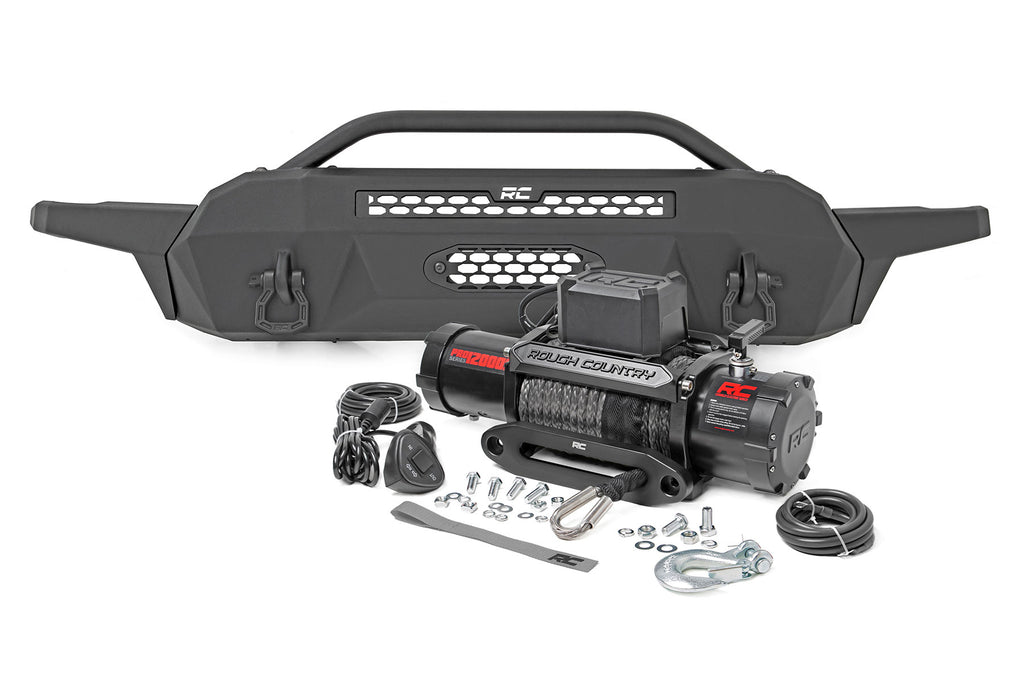 Front Bumper | High Clearance | 12000-Lb Pro Series Winch | Synthetic Rope Toyota Tacoma 4WD (16-23) | 10717