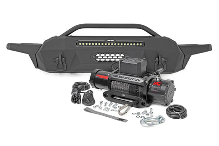 Front Bumper | Hybrid | 20" Blk LED | 12000-Lb Winch Syn | Toyota Tacoma (16-23) | 10723