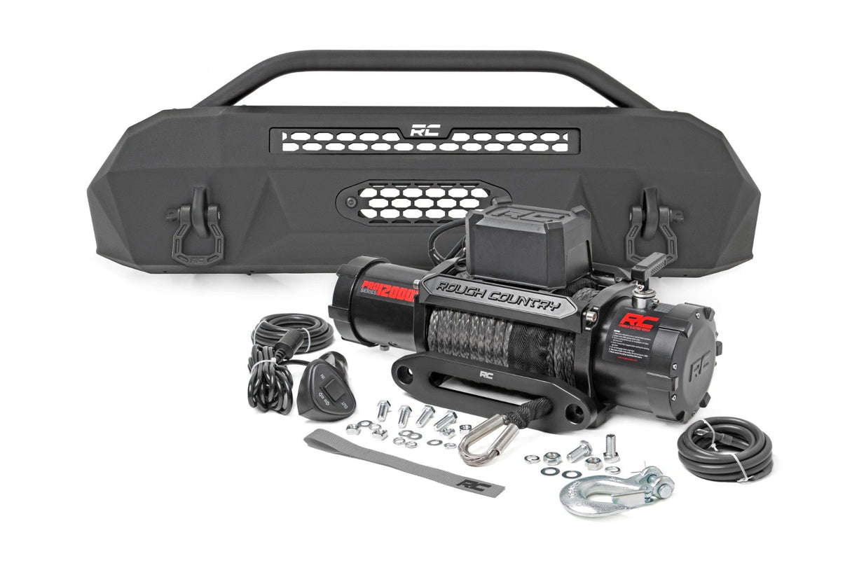 Front Bumper | Hybrid | 12000-Lb Pro Series Winch | Synthetic Rope | Toyota Tacoma (16-23) | 10715