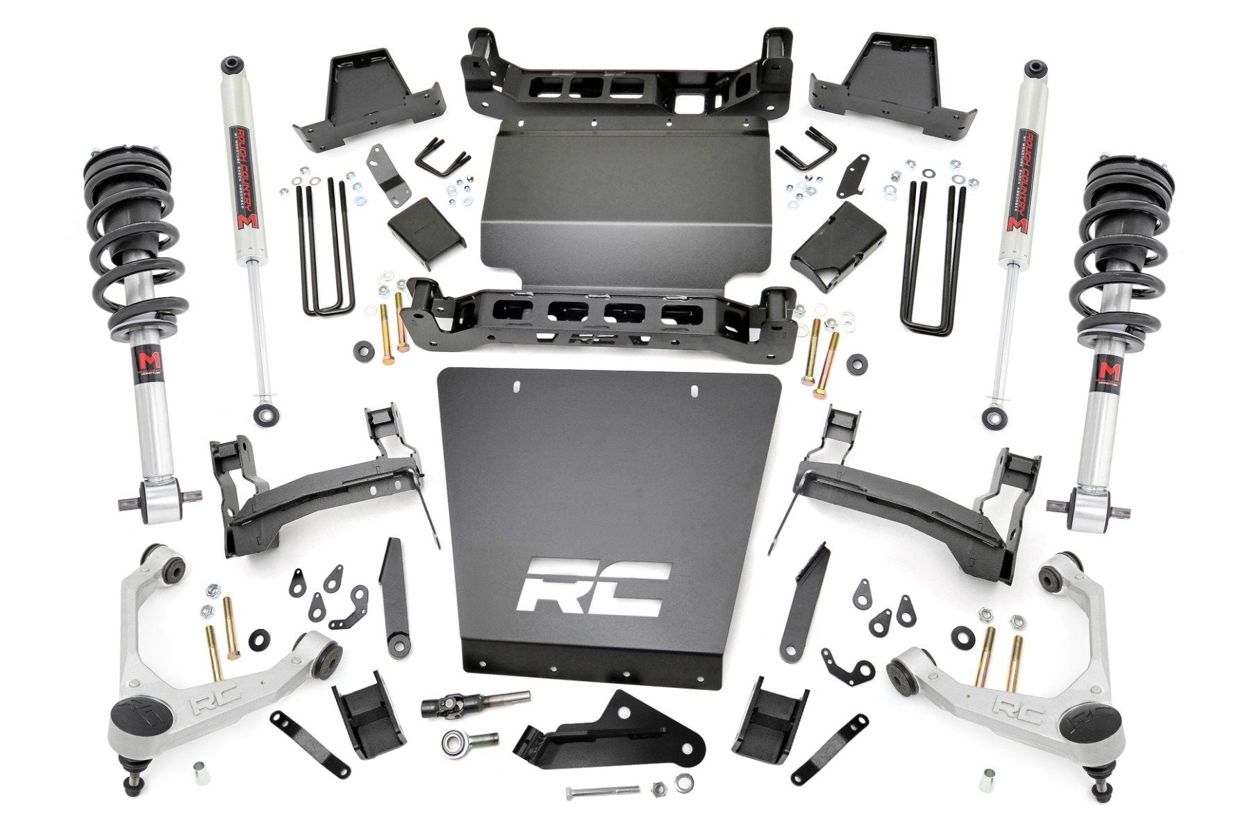 7 Inch Stamped Steel LCA Lift Kit | Forged UCA | Bracket | M1 Struts/M1 | Chevy/GMC 1500 (16-18) | 11640