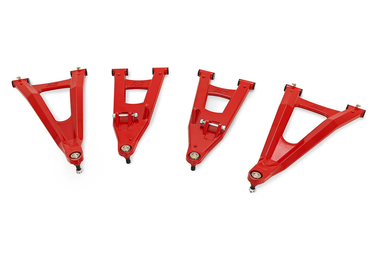 Red Forged Alum High Clearance 2" Fwd Offset Control Arms w/Ball Joints | Polaris Ranger 1000XP | 93155RED