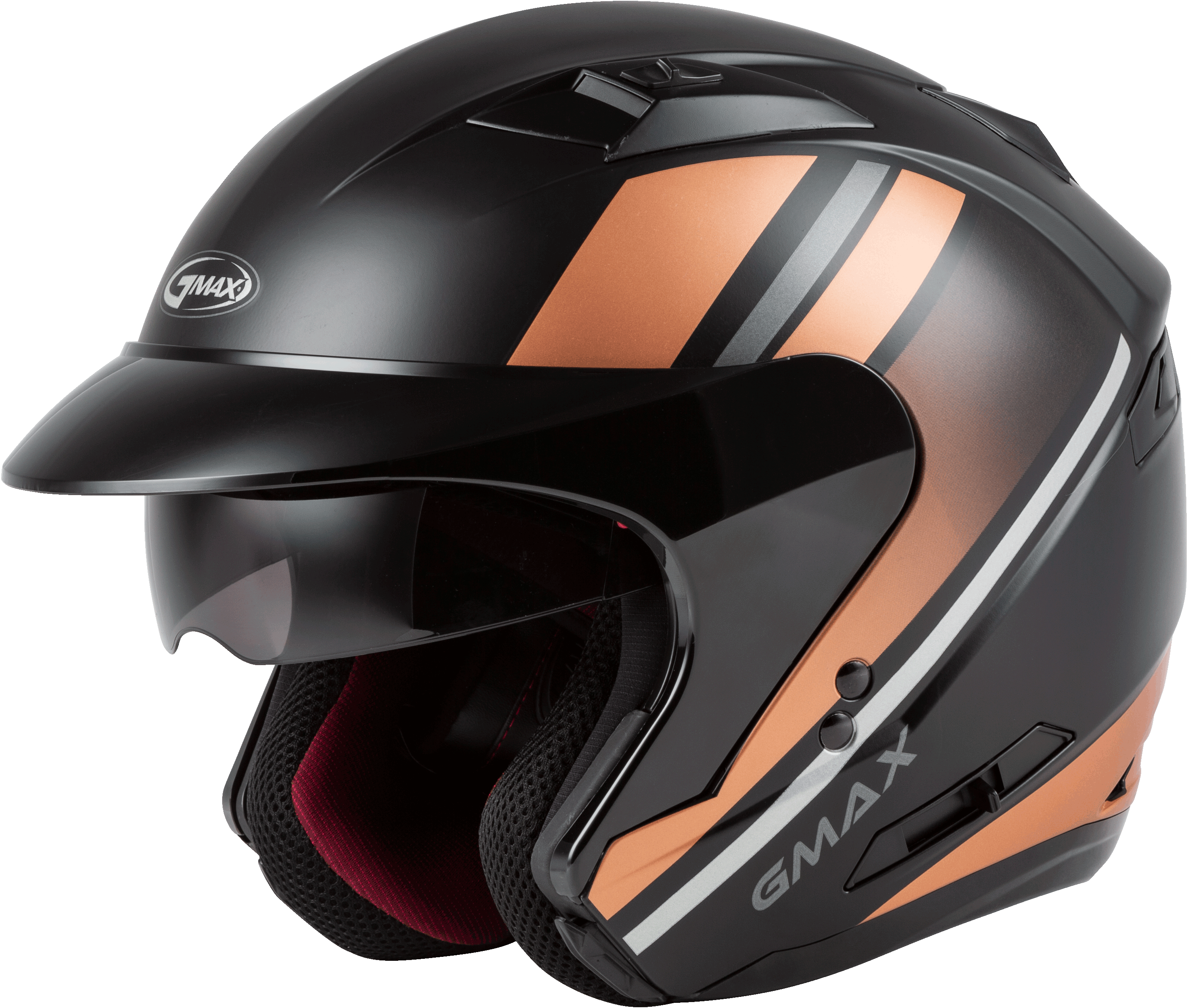 Of 77 Open Face Reform Helmet Matte Black/Copper/Silver Sm
