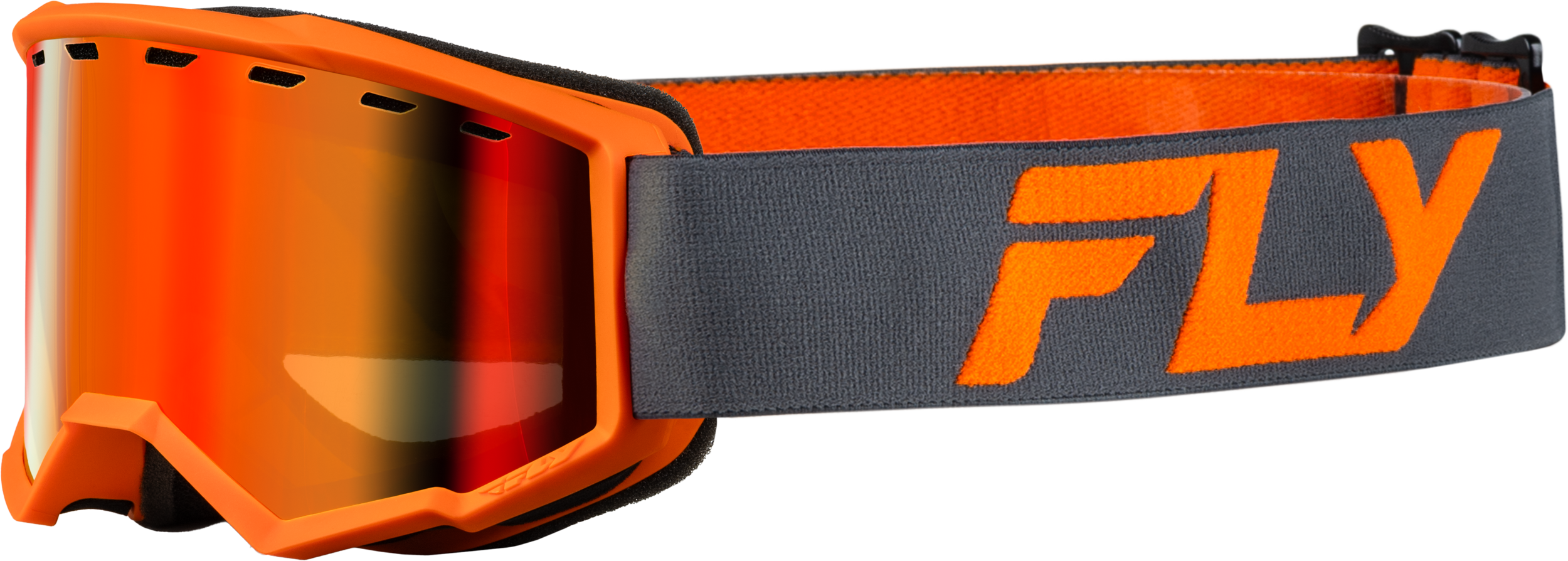 Yth Focus Snow Goggle Char/Org W/ Red Mirror/Amber Lens