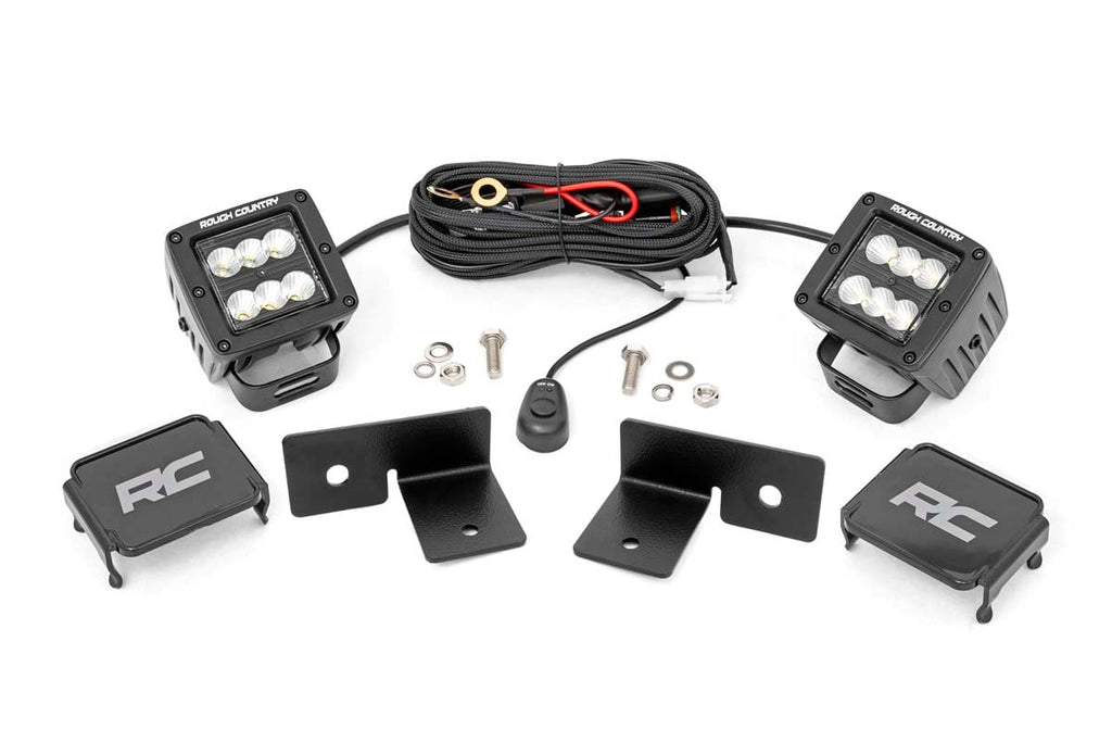 LED Light Kit | Under Bed Mount | 2" Black Pair | Spot | Polaris General XP 4 1000  | 93031