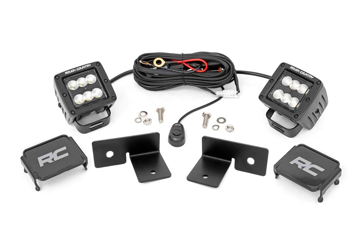 LED Light Kit | Under Bed Mount | 2" Black Pair | Spot | Polaris General XP 4 1000  | 93031