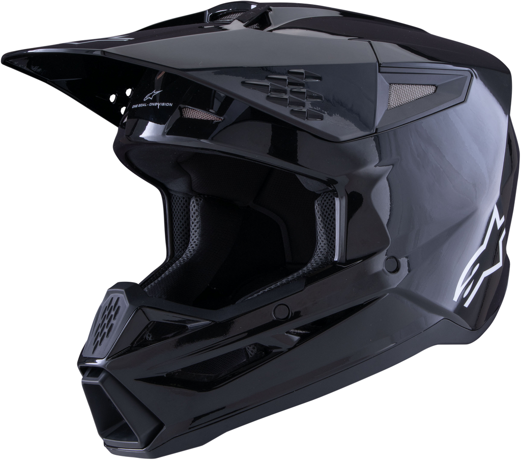 Sm3 Solid Helmet Black Glossy Md