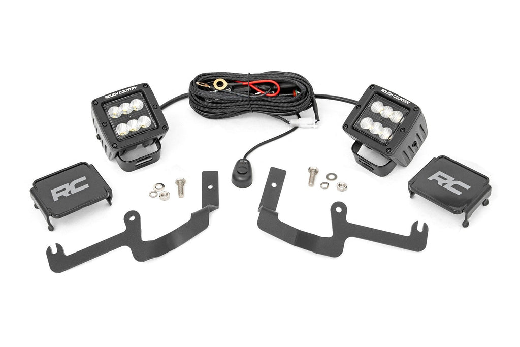 LED Light Kit | Ditch Mount | 2" Black Pair | Flood | Chevy Silverado 1500 (19-24) | 70842