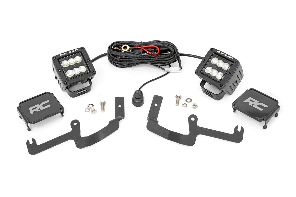 LED Light Kit | Ditch Mount | 2" Black Pair | Flood | Chevy Silverado 1500 (19-24) | 70842