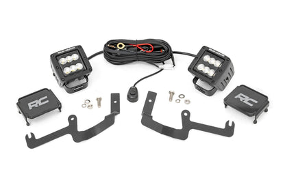 LED Light Kit | Ditch Mount | 2" Black Pair | Flood | Chevy Silverado 1500 (19-24) | 70842