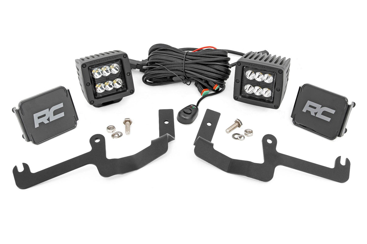 LED Light Kit | Ditch Mount | 2" Black Pair | Spot | Chevy Silverado 1500 (19-24) | 70841