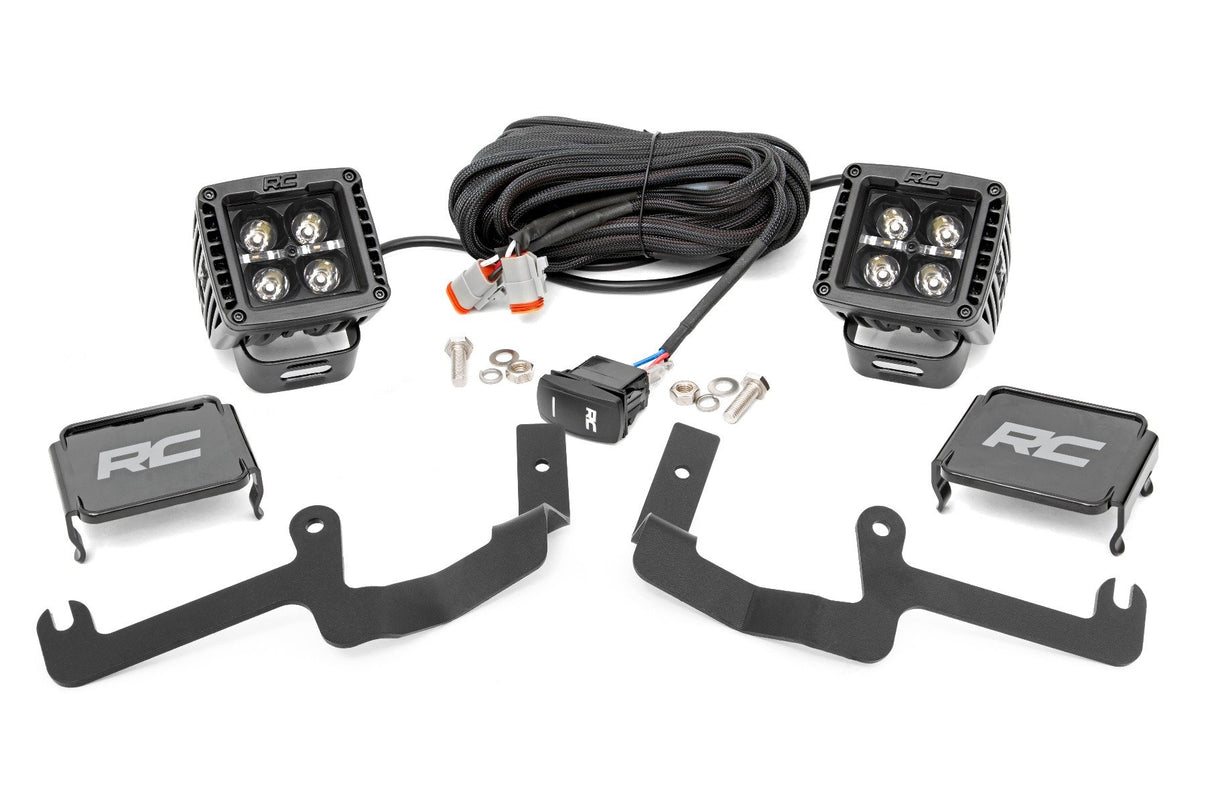 LED Light Kit | Ditch Mount | 2" Black Pair | White DRL | Chevy Silverado 1500 (19-24) | 70843