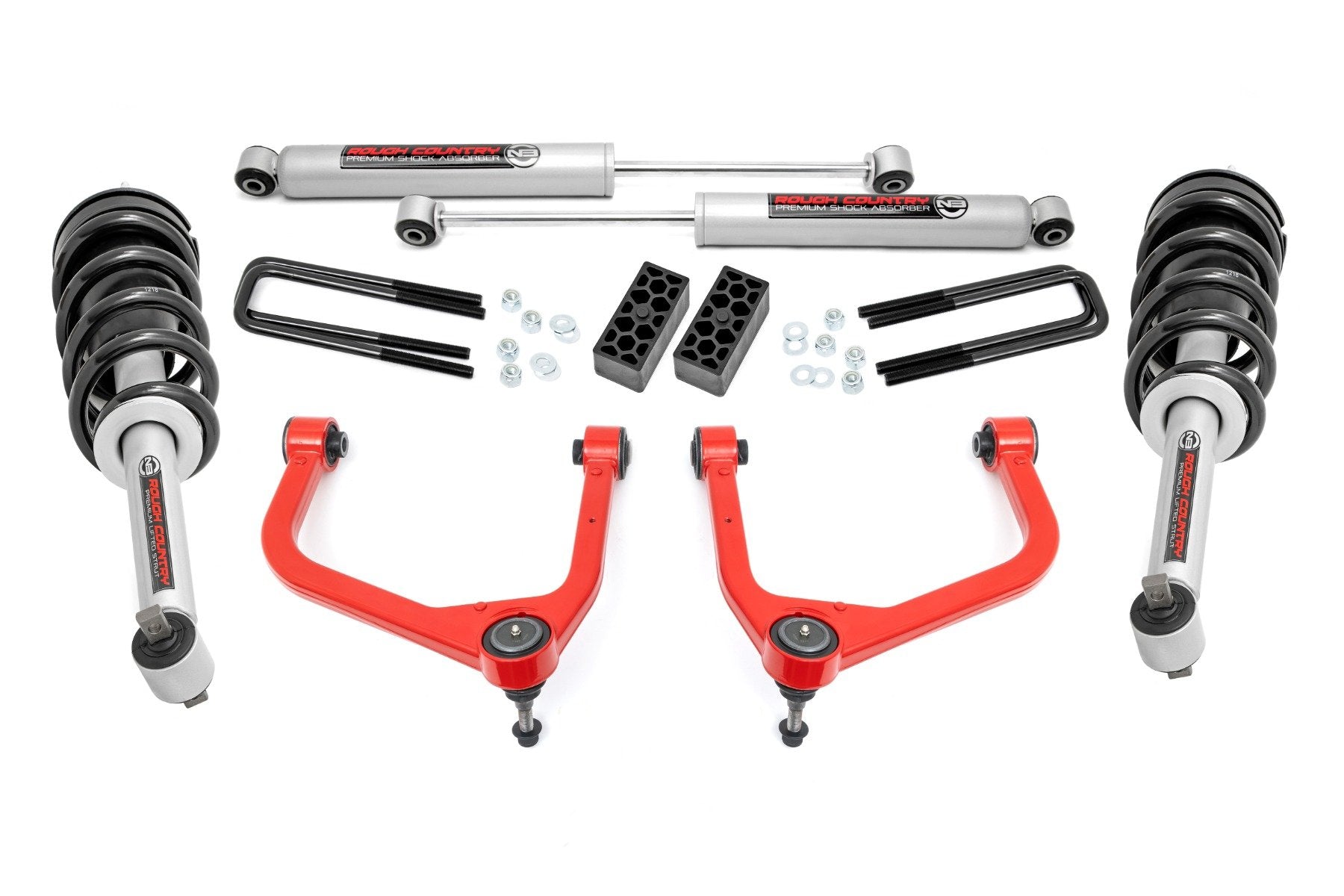 3.5 Inch Lift Kit | N3 Struts | Chevy Silverado 1500 2WD/4WD (2019-2025 & Classic) | 29532RED
