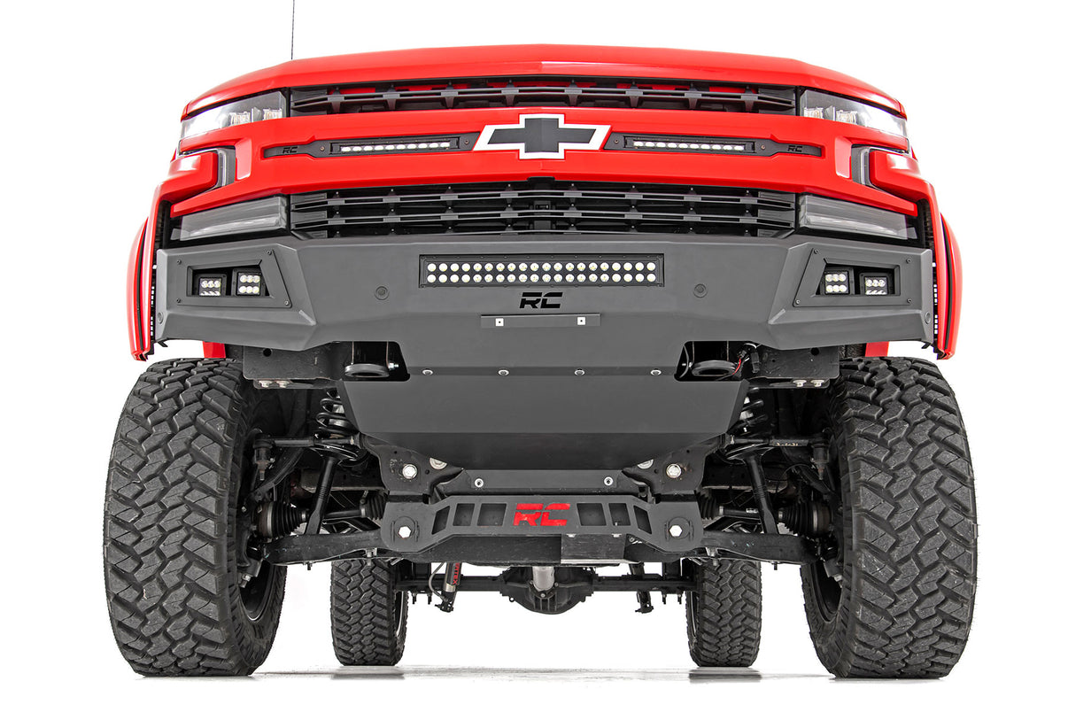 High Clearance Front Bumper | LED Lights & Skid Plate | Chevy Silverado 1500 (19-22) | 10757A