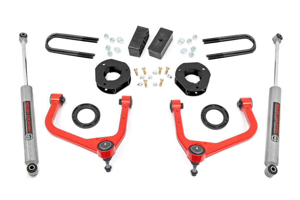3.5 Inch Lift Kit | Mono Leaf Rear | GMC Sierra 1500 2WD/4WD (2019-2025 & Classic) | 28830RED
