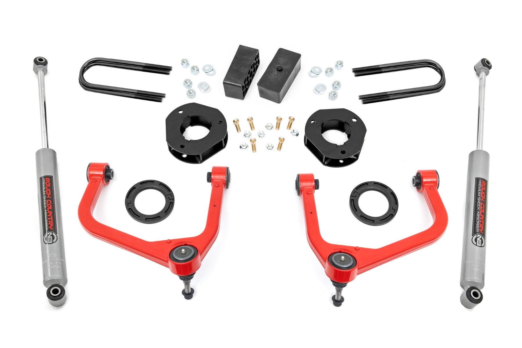3.5 Inch Lift Kit | Mono Leaf Rear | GMC Sierra 1500 2WD/4WD (2019-2025 & Classic) | 28830RED