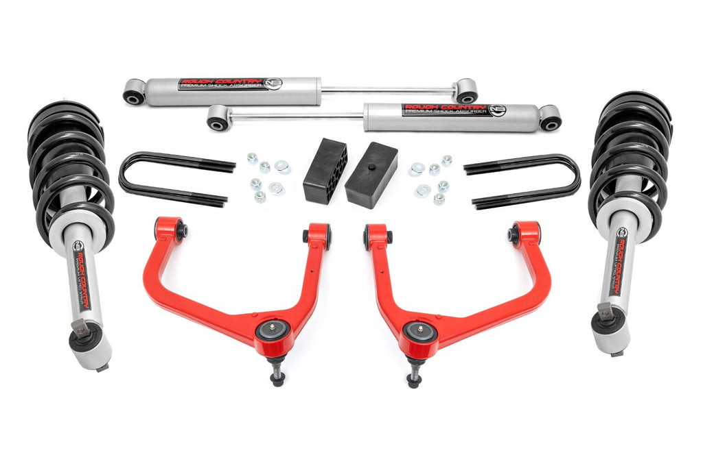 3.5 Inch Lift Kit | Mono Leaf Rear | N3 Struts | GMC Sierra 1500 2WD/4WD (2019-2025 & Classic) | 28831RED