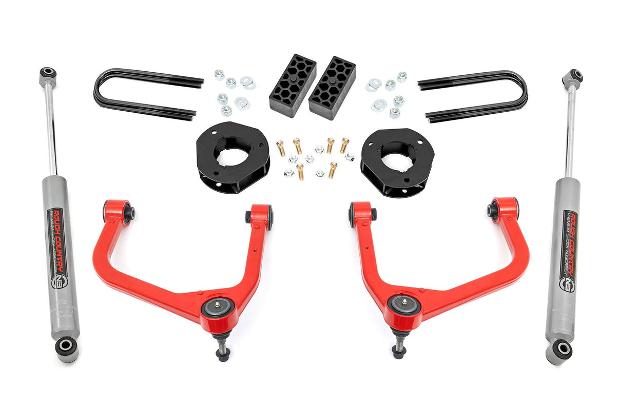 3.5 Inch Lift Kit | Rear Mono Leaf | Chevy Silverado 1500 2WD/4WD (2022-2024) | 28230RED