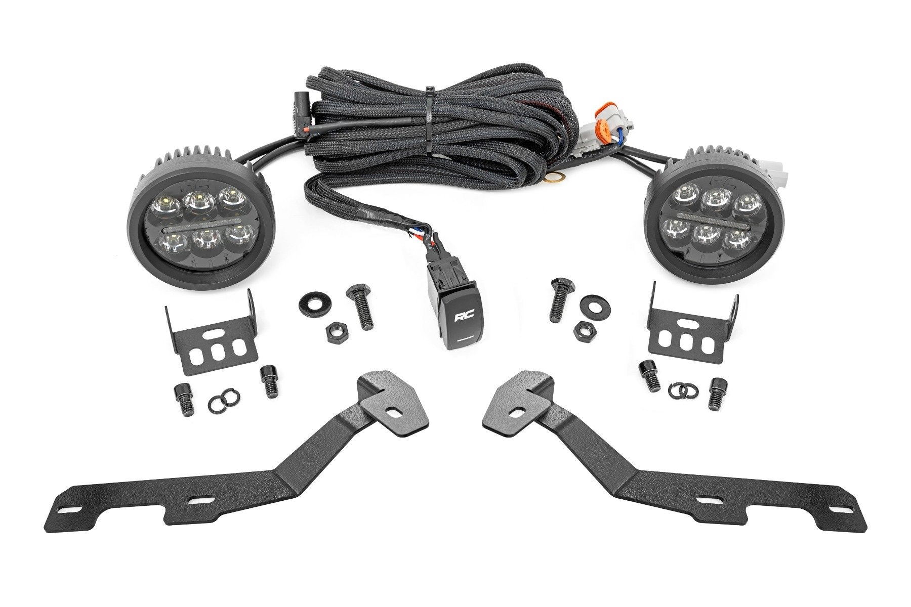 LED Light Kit | Ditch Mount | Black Series Round | 3.5 Inch | Amber DRL | Ram 1500 (19-25) | 82294