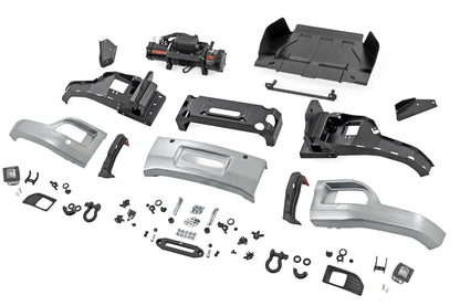 Rough Country | Front FXS Bumper | 12000S | GAN Silver Ice Metallic | Chevy Silverado 1500 (23-26) | 13007-GAN