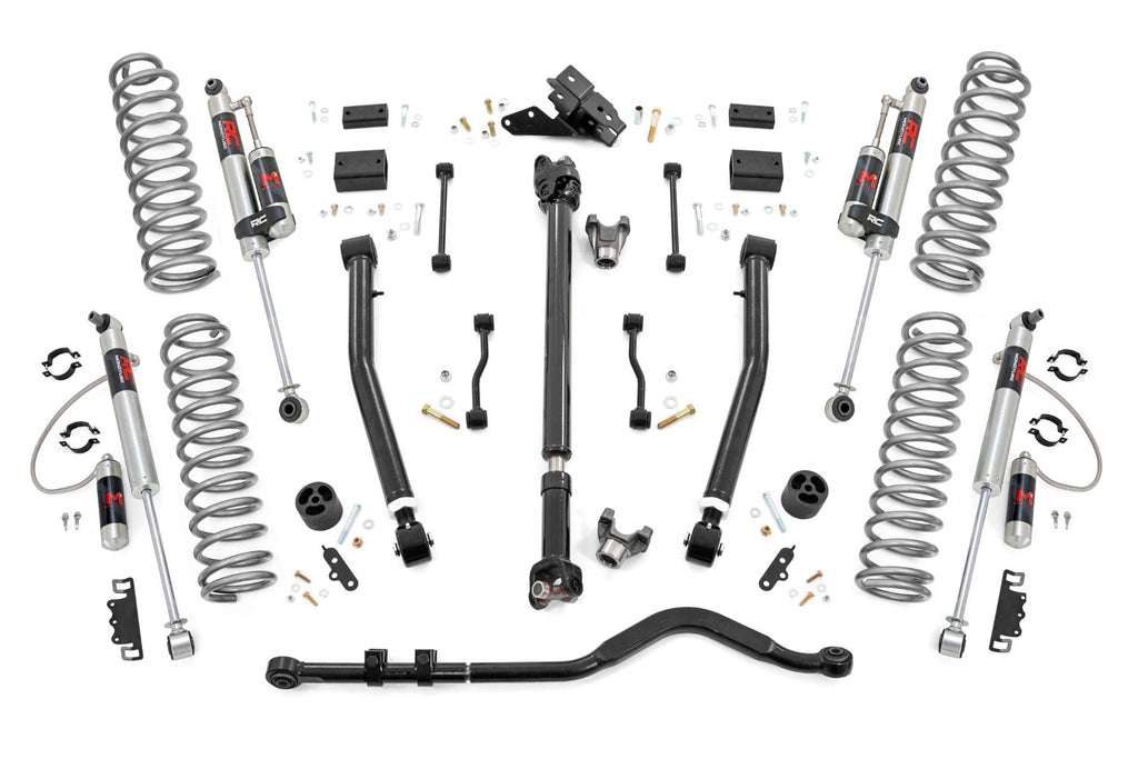 Rough Country | 3.5 Inch Lift Kit | Adj Lower | FR D/S | M1R | Jeep Wrangler Unlimited 4WD (18-23) | 65544