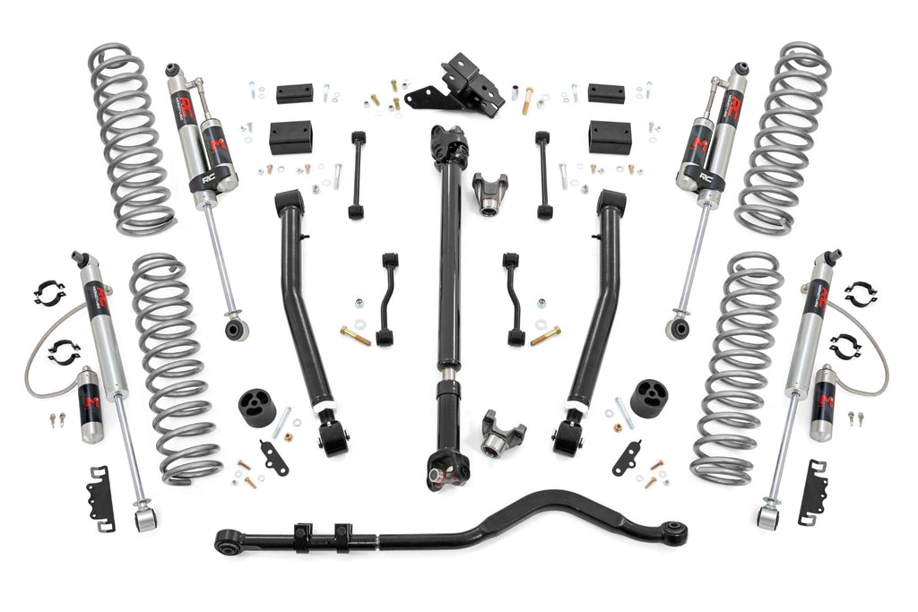 Rough Country | 3.5 Inch Lift Kit | Adj Lower | FR D/S | M1R | Jeep Wrangler JL 4WD (2018-2023) | 62844