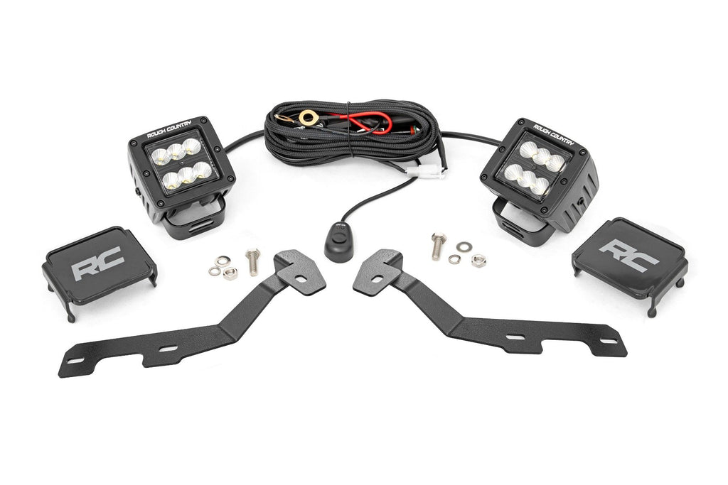 LED Light Kit | Ditch Mount | 2" Black Pair | Flood | Ram 1500 2WD/4WD (19-25) | 82291
