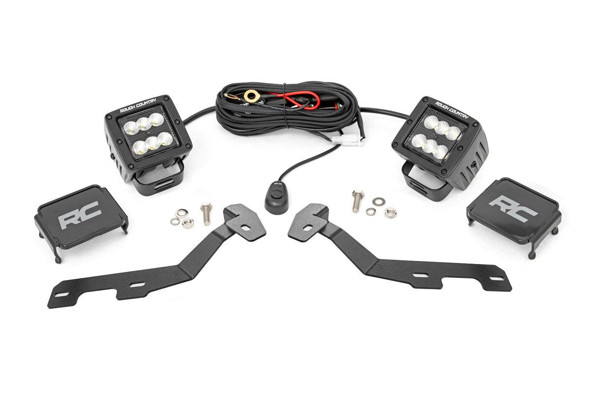 LED Light Kit | Ditch Mount | 2" Black Pair | Flood | Ram 1500 2WD/4WD (19-25) | 82291