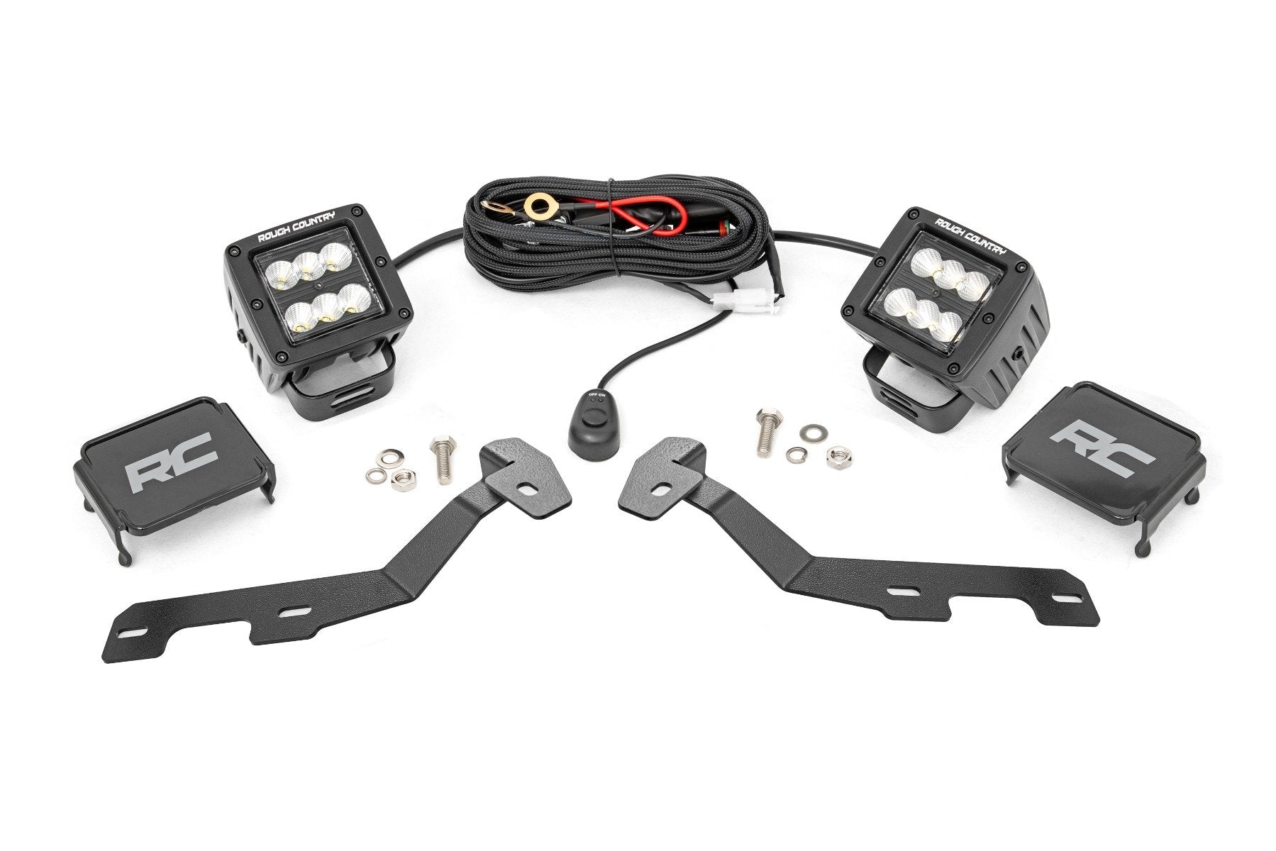 LED Light Kit | Ditch Mount | 2" Black Pair | Flood | Ram 1500 2WD/4WD (19-25) | 82291