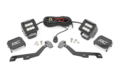 LED Light Kit | Ditch Mount | 2" Black Pair | Flood | Ram 1500 2WD/4WD (19-25) | 82291