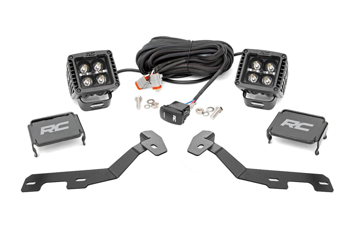 LED Light Kit | Ditch Mount | 2" Black Pair | Amber DRL | Ram 1500 (19-25) | 82289