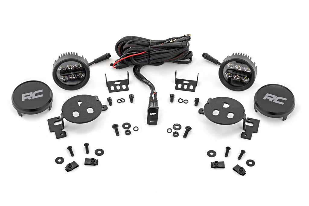 Rough Country | LED Fog Light Kit | 3.5 Inch Round Black Series | Amber DRL | Ram 1500 (2019-2024) | 30005