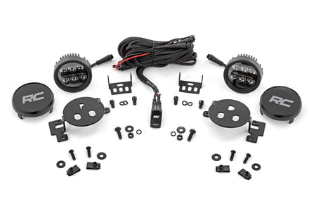 Rough Country | LED Fog Light Kit | 3.5 Inch Round Black Series | Amber DRL | Ram 1500 (2019-2024) | 30005