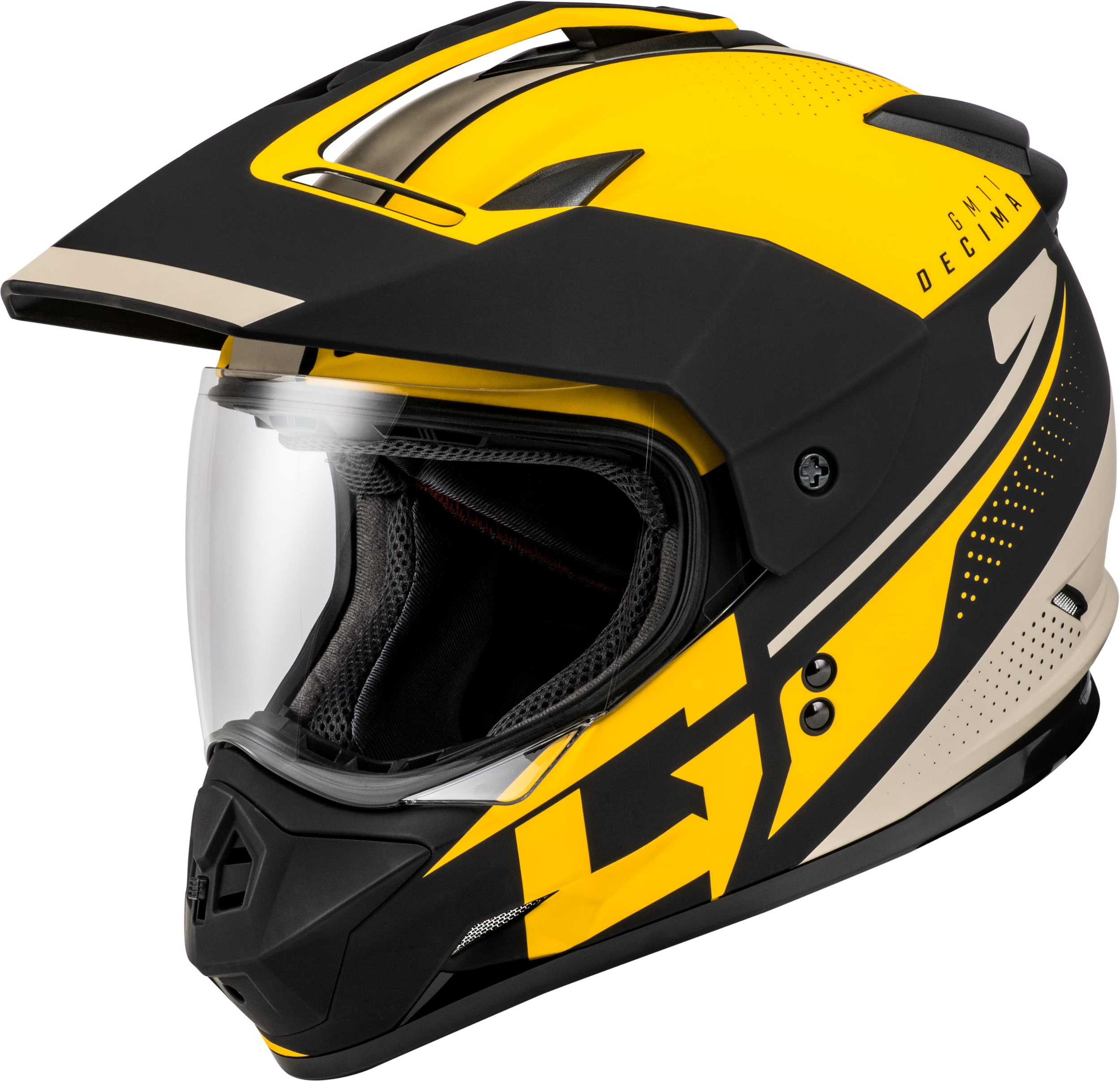 Gm 11 Decima Helmet Matte Black/Yellow/Grey 2x