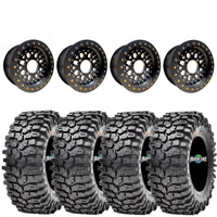 MRT Tail Gunner Beadlock Wheels Mounted on Maxxis Roxxzilla – UTV Wheel & Tire Kit