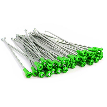KKE 2.15*19 Rear Spoke Set with Green Alloy Nipple for FOR KAWASAKI KX250F KX450F 36 PCS