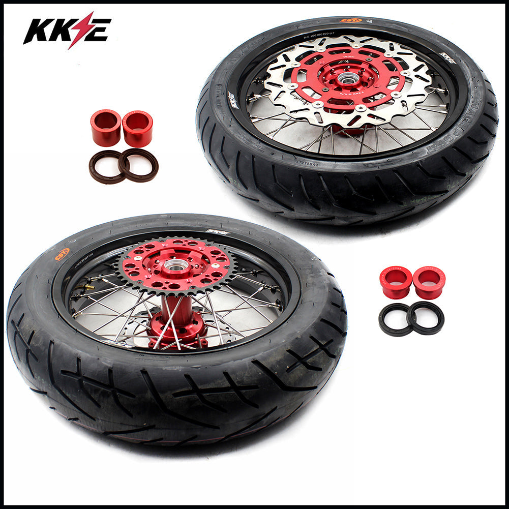 KKE 17 Inch Supermoto Wheels Tires for SUZUKI RMZ250 2007-2025 RMZ450 2005-2025