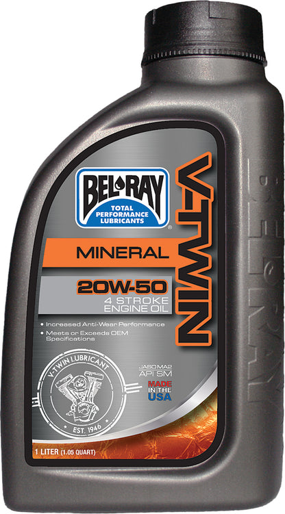 BEL-RAY V Twin Mineral Engine Oil 20W-50 1L - Part Number 96905-BT1