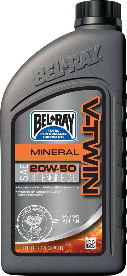 BEL-RAY V Twin Mineral Engine Oil 20W-50 1L - Part Number 96905-BT1
