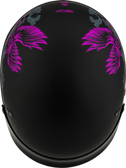 Hh 65 Corvus Helmet W/Peak Matte Black/Purple/Grey Lg