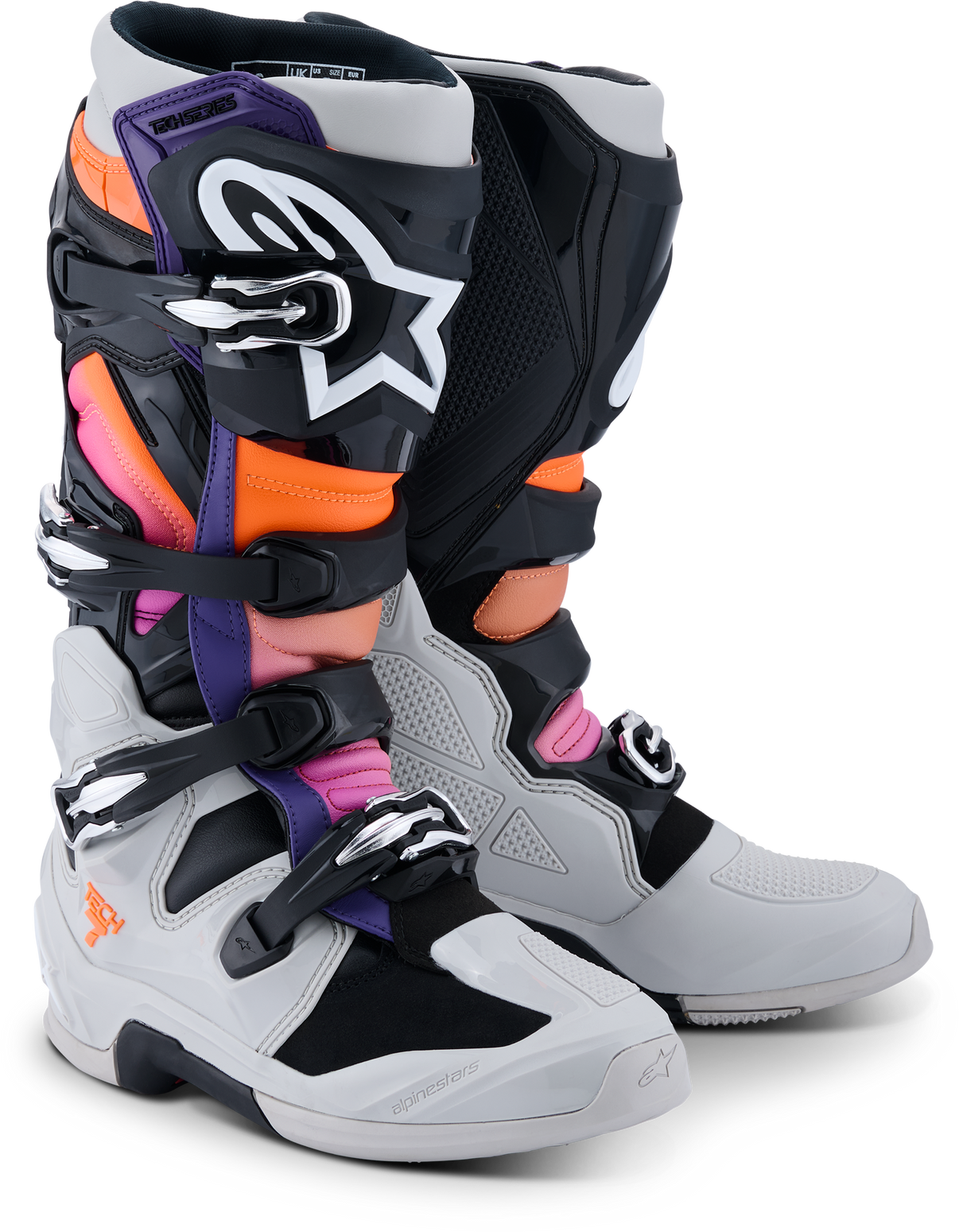 Tech 7 Blk/Lght Gry/Orng Fl/Magnta 10