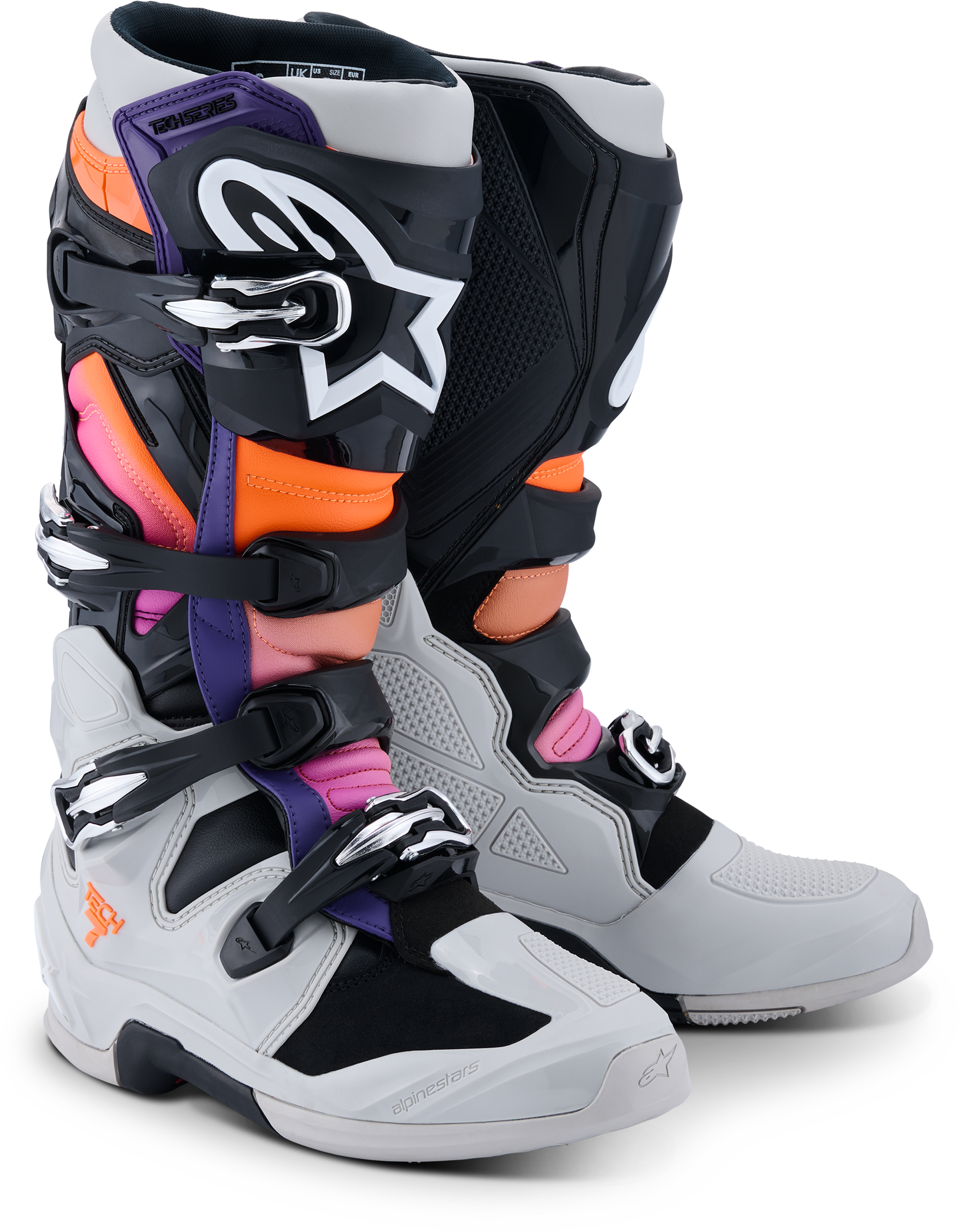 Tech 7 Blk/Lght Gry/Orng Fl/Magnta 8