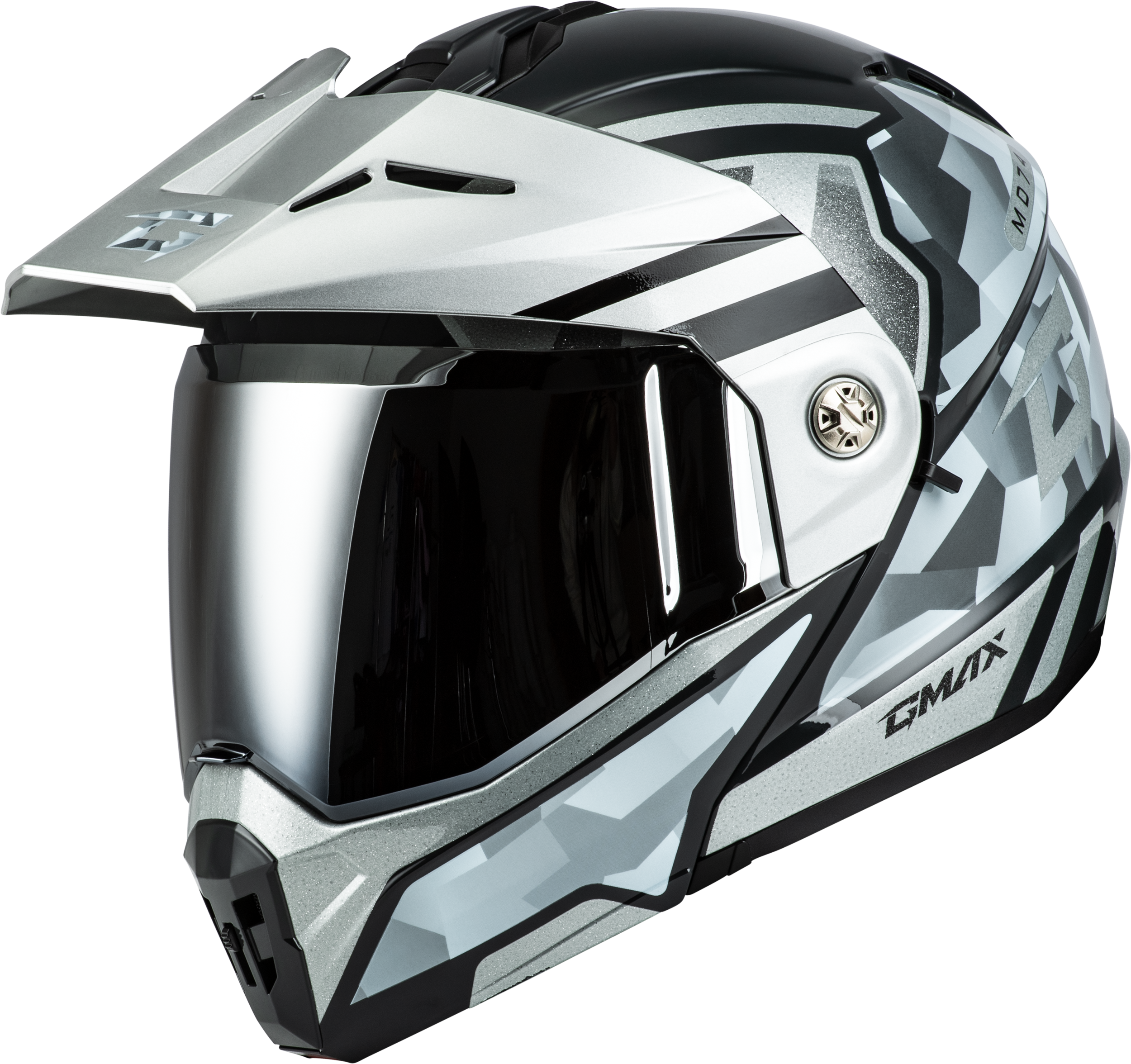 Md 74 Striker Modular Helmet W Slvr Shield Slvr/Blu Mtlc Lg